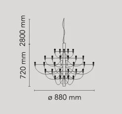 2097/30 lysekrone LED, krom