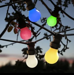 10 stk (+ 2 gratis) Udendørs LED OUT Ø55mm IP20 LED 1W E27, hvid/opal
